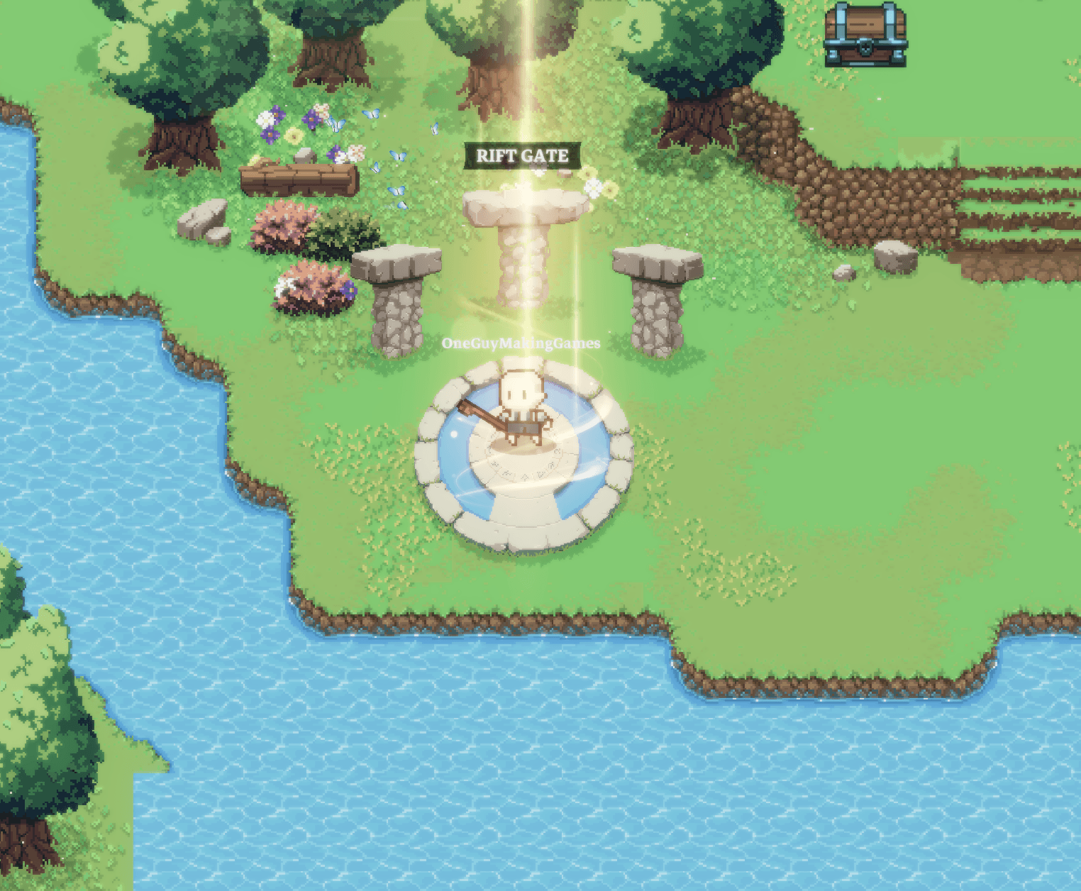 A player standing on the Rift Gate portal in Left for Loot